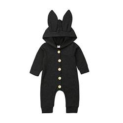 Zukmuk Unisex Baby Neugeborene Strampler Baby Mädchen und Jungen Schlafanzug (Schwarz, 0-6m, 70) von Zukmuk