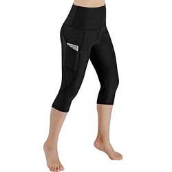 ZumZup Damen Leggings Sporthose eng 3/4 Yoga Gym Fitness Running Jogging Pants Hohe Taille Slim Hose mit Taschen schwarz FR 38 (Asien L von ZumZup