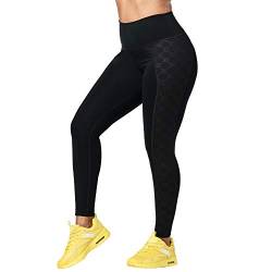 Zumba Damen Hohe Taille Workout Fitness Kompression Activewear Gym Frauen Leggings, Bold Black 8, XS von Zumba Fitness