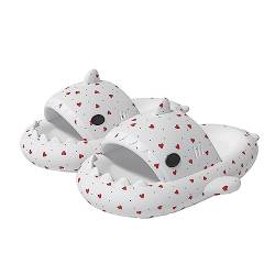 Zureto Shark Slides Original, Unisex Sharky Chanclas, Cloud Shark Home Spa Hausschuhe Sandalen (Love Shark, adult, women, numeric_42, numeric_range, eu_footwear_size_system, numeric_43, medium) von Zureto