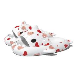 Zureto Shark Slides Original, Unisex Sharky Chanclas, Cloud Shark Home Spa Hausschuhe Sandalen (Red Heart, adult, women, numeric_40, numeric_range, eu_footwear_size_system, numeric_41, medium) von Zureto