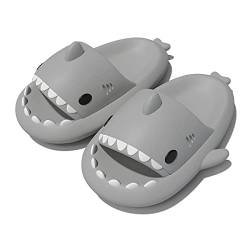 Zureto Sharkies Shoes, Cute Cloudy Shark Slides Erwachsene, Shark Two-Tone Hausschuhe Unisex (Grey, adult, women, numeric_40, numeric_range, eu_footwear_size_system, numeric_41, medium) von Zureto