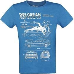 Zurück in die Zukunft Delorean T-Shirt blau XL von Zurück in die Zukunft