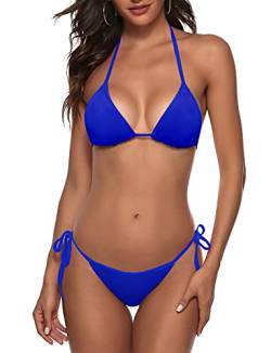 Zuvebamyo Damen Bikini-Set, Königsblau, Medium von Zuvebamyo