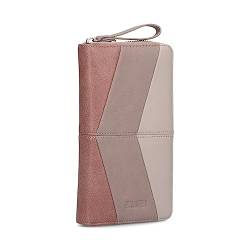 Zwei Damen Geldbörse JANA J2 Wallet 20 x 11 cm hochwertiges Kunstleder im Tricolor-Design, Portemonnaie mit 12 Kartenfächern, Münzfach, Sichtfach für Ausweise, mit umlaufenden Reißverschluss (Blush) von Zwei