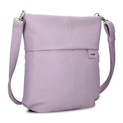 Zwei Damen Handtasche Mademoiselle M12 Umhängetasche 7 Liter klassische Crossbody Bag aus hochwertigem Kunstleder, DIN-A4 passend (lilac) von Zwei