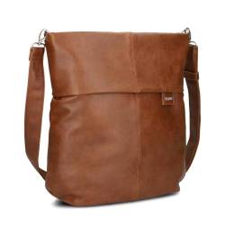 Zwei Damen Handtasche Mademoiselle M140 Umhängetasche 12 Liter klassische Crossbody Bag aus hochwertigem Kunstleder, DIN-A4 passend, ideale Tasche für die Arbeit, Büro oder Uni (cognac) von Zwei