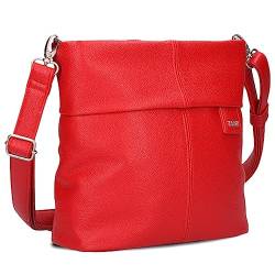 Zwei Damen Handtasche Mademoiselle M8 Umhängetasche 3 Liter klassische Crossbody Bag aus hochwertigem Kunstleder (cherry) von Zwei