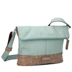 Zwei Damen Rolltop-Handtasche Olli OT6 Umhängetasche 2/4 Liter klassische Crossbody Bag wasserabweisend robust strapazierfähig Bicolor Design Schultertasche, hochwerti verarbeitet (ocean) von Zwei