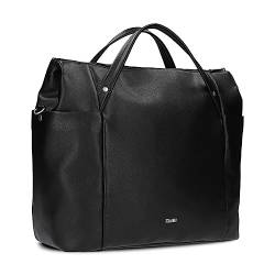 Zwei Große Damen Business-Tasche Pia PI160 Laptop-Tasche 16 Liter klassisch-elegante Querformat Tote Bag für Büro & Arbeit inkl. extra langer Schultergurt - Umhängetasche & Schultertasche (black) von Zwei
