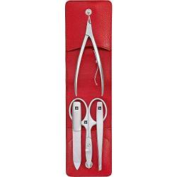 Zwilling TWINOX Asian Competence Maniküre Set 4-teilig Pediküre Pflege Hände Füße Reise Mann Echtleder Rot 97267-002-0 von Zwilling