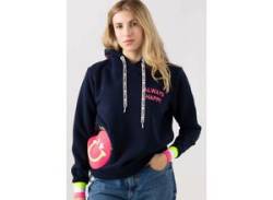 Hoodie ZWILLINGSHERZ "Always Happy" Gr. S/M, blau (navy) Damen Sweatshirts -jacken von Zwillingsherz