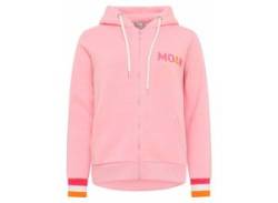 Sweatjacke ZWILLINGSHERZ Gr. SM, rosa Damen Sweatjacken mit Kapuze, Backprint, Detailprint vorne von Zwillingsherz