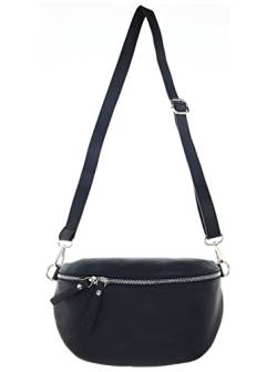 Zwillingsherz Bauchtasche mit Reißverschluss aus 100% Echtleder - Hochwertige Schultertasche zum Umhängen für Damen Frauen Mädchen – Crossbag groß und elegant - Umhängetasche Handtasche Bag von Zwillingsherz