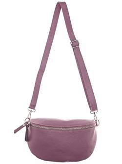 Zwillingsherz Bauchtasche mit Reißverschluss aus 100% Echtleder - Hochwertige Schultertasche zum Umhängen für Damen Frauen Mädchen – Crossbag groß und elegant - Umhängetasche Handtasche Bag von Zwillingsherz