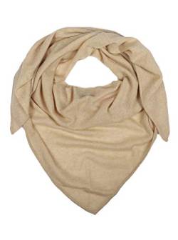 Zwillingsherz Dreieckstuch Stola Schal aus 100% Kaschmir für Damen - Hochwertiges Cashmere Halstuch im Uni Design - Umschlagtuch - Damenschal für Frühling Herbst Winter - beige von Zwillingsherz