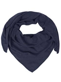 Zwillingsherz Dreieckstuch Stola Schal aus 100% Kaschmir für Damen - Hochwertiges Cashmere Halstuch im Uni Design - Umschlagtuch - Damenschal für Frühling Herbst Winter - navy von Zwillingsherz