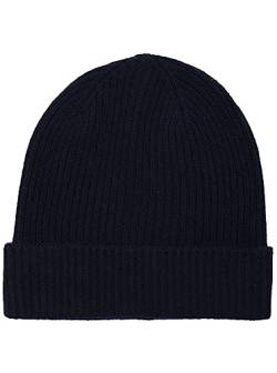 Zwillingsherz Grobstrick-Wintermütze aus 100% Kaschmir - Hochwertige Strickmütze für Damen - Hat - Unisex – One Size – Cashmere – warm & weich im Frühjahr Herbst & Winter - Navy von Zwillingsherz