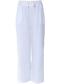 Zwillingsherz Musselin Hose aus 100% Baumwolle – Hochwertige Sommerhose für Damen Frauen Mädchen - Marlenehose Freizeithose Culottes - Strandhose locker luftig perfekt für Frühling Sommer von Zwillingsherz