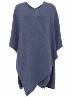 Zwillingsherz Poncho-Schal mit Kaschmir - Hochwertiges Cape für Damen - XXL Umhängetuch und Tunika mit Ärmel - Stola für Sommer und Winter von Zwillingsherz