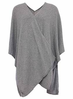 Zwillingsherz Poncho-Schal mit Kaschmir - Hochwertiges Cape für Damen - XXL Umhängetuch und Tunika mit Ärmel - Strick-Pullover - Sweatshirt - Stola für Sommer und Winter von Zwillingsherz