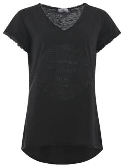 Zwillingsherz Shirt Positiv für Damen und Frauen - Hochwertiges 100% Baumwolle Oberteil kuschelig weich Sommer Kurzarm Hemd Top V Ausschnitt Fransen von Zwillingsherz