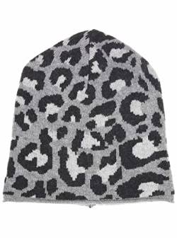 Zwillingsherz Slouch Beanie Mütze mit Kaschmir für Kinder Mädchen Jungen - Hochwertige Cashmere Cap Kappe im Leo Muster Motiv - Perfekt für Sommer Herbst Winter - Warme Haube von Zwillingsherz