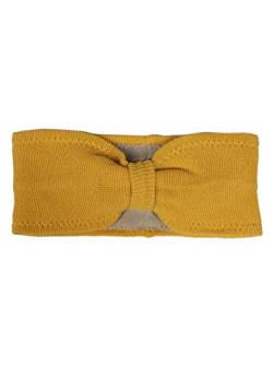 Zwillingsherz Stirnband mit Kaschmir - Hochwertiges Strick-Kopfband für Damen Frauen - Uni - Mit Fleece - Wolle - Ohrenschutz - Haarband - warm - weich für Winter und Frühjahr gelb von Zwillingsherz