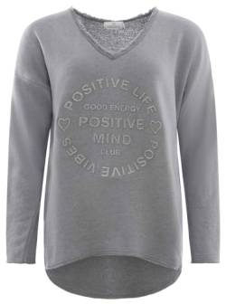 Zwillingsherz Sweatshirt Positiv für Damen Frauen – Hochwertiger Baumwoll Pullover Hoodie Pulli Langarm kuschelig weich Langarmshirt Oversized Sommer von Zwillingsherz