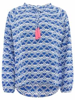 Zwillingsherz Viskose Bluse für Damen Frauen - Hochwertiges Langarm Oberteil Top Shirt Hemd - Kordel mit Tasseln Armbündchen Herzen - Frühling Sommer von Zwillingsherz