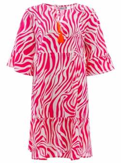 Zwillingsherz Viskose Sommerkleid Zebra Damen Frauen – Locker luftig lang Freizeitkleid Cocktailkleid Strandkleid Abendkleid Kleid Tasseln Sommer von Zwillingsherz