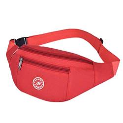 Messenger Multifunktionale Mode Casual Tasche Schultertaschen Unisex Tasche Bauchtasche Papa Hüfttasche, rot, Einheitsgröße von Zylione