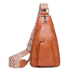 Sling Bag for Women Leather Small Fanny Pack Crossbody Bags Chest Bag for Women 12 Messenger Bag, braun, Einheitsgröße, Reiserucksäcke von Zylione