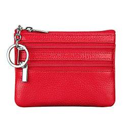 Zylione Fall Brieftasche Damen Taschen Kleine Kleingeld Brieftaschen Schlüssel Reißverschluss Mini Halter Brieftasche Verstecktes Fach Brieftasche Damen, rot, Einheitsgröße von Zylione