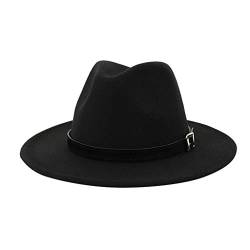 Zylione Herren & Damen Fedora Hut Trilby Hüte Baumwolle Filz Fedora Trilby Hut Groß Kostüm Zubehör für Herren Panama Kappe Knautschbar für Reisen Gr. Einheitsgröße, B-schwarz von Zylione