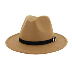 Zylione Herren & Damen Fedora Hut Trilby Hüte Baumwollfilz Fedora Trilby Hut Großes Kostüm Zubehör für Herren Panama Cap Crushable für Reisen Gr. Einheitsgröße, B-khaki von Zylione