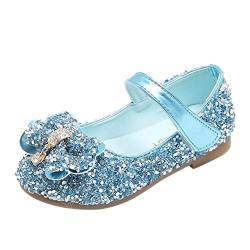 Zylione Mädchen Glitzer Schuhe Kinder Stöckelschuhe Mädchen Pailletten Prinzessin Cosplay Schuhe Hochzeiten Sandalen Elegante Mädchen Schuhe mit Absatz, E Blau, 21 EU von Zylione