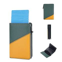 Zylione Minimalistische Kartenhalter Brieftasche Kleine Mode Multi Karte Schnalle Reißverschluss Brieftasche Reißverschluss Beutel, grün, Einheitsgröße von Zylione