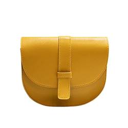 Zylione Mode Frauen Kunstleder Einfarbig Tasche Telefon Tasche Umhängetasche Messenger Bag Leinwand Umhängetasche Umhängetasche, gelb, Einheitsgröße von Zylione