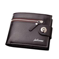 Zylione Mode ID Kurze Brieftasche Einfarbig Business Männer Haspe Geldbörse Mehrere Kartenfächer Clutch Tasche Leder Lange Brieftasche mit Kette für Männer, a, Einheitsgröße von Zylione