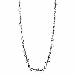 Zylione Stacheldraht Gothic Punk Taille Dornen Metalldraht Universal und Kette für Männer Frauen Halsketten & Anhänger Schlangen Halskette von Zylione