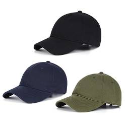 Zylioo 3 Stück Basecap Herren Kappe XL/XXL Baseballkappe Baseball Cap Verstellbare Sport Cappy Damen Für Großen Kopf von Zylioo