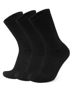 Zylioo 3er Pack Crew Sportsocken Für großen Fuß,Sneaker Socken 43-46,Cushioned Crew Handtuchboden Trainningssocken von Zylioo