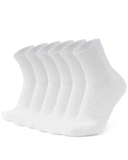 Zylioo 6er Pack Quarter Sportsocken 38-42,Trainningssocken Für großen Fuß,Cushioned Tennissocken von Zylioo