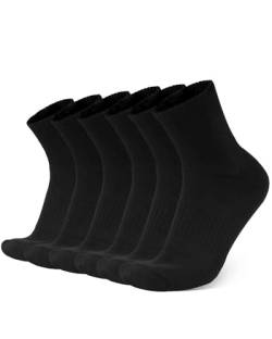 Zylioo 6er Pack Quarter Sportsocken 43-46,Trainningssocken Für großen Fuß,Cushioned Tennissocken von Zylioo