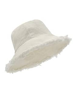 Zylioo Großer Ausgefranster Fischerhut, Distressed Anglerhut Größen 60-64, UV/UPF 50+ Frayed Bucket Outdoor Hat von Zylioo