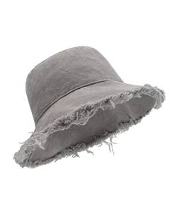 Zylioo Großer Ausgefranster Fischerhut, Distressed Anglerhut Größen 60-64, UV/UPF 50+ Frayed Bucket Outdoor Hat von Zylioo