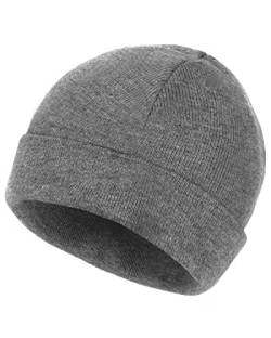 Zylioo L/XL Strickmütze Für Großen Kopf, Wintermütze Beanie Mütze Mit Schirm, Übergroße Winter Warme Knit Cuffed Watch Cap von Zylioo