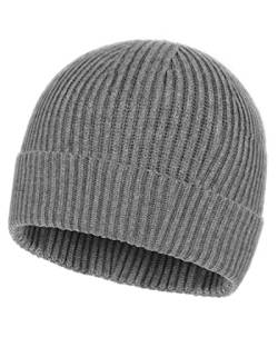 Zylioo L/XL Strickmütze Für Großen Kopf, Wintermütze Beanie Mütze Mit Schirm, Übergroße Winter Warme Knit Cuffed Watch Cap von Zylioo