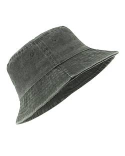 Zylioo Washed Fischerhut Größe L Anglerhut Für Großen Kopf Vintage UV-Schutz Bucket Hats Sonnenhut Eimerhut von Zylioo